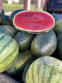 Close-up of fruits for sale at market stall