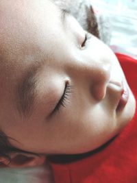 Close-up of girl sleeping