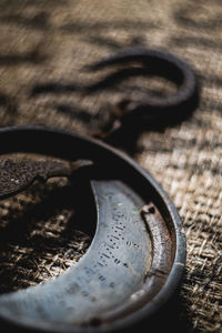 Close-up of old machine