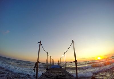 Scenic view of sea at sunset