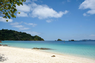 Scenic view of beach against sky