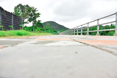 Surface level of road against sky