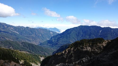 Scenic view of mountains against sky