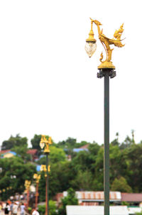 Low angle view of statue against clear sky