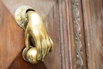 Close-up of door knocker