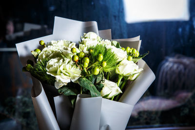 High angle view of vegetables on table