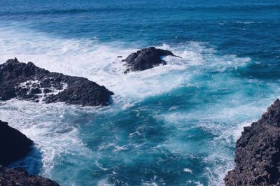 High angle view of sea