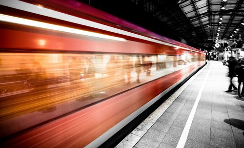 Train at railroad station platform