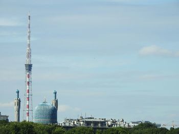 View of factory against cloudy sky