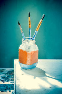 Close-up of drink on table