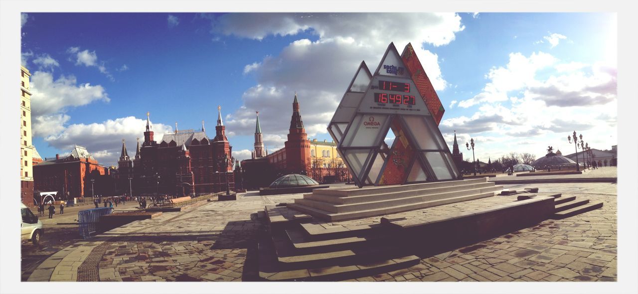 transfer print, sky, cloud - sky, auto post production filter, building exterior, built structure, architecture, cloud, cloudy, sunlight, panoramic, day, outdoors, incidental people, wood - material, no people, travel destinations, shadow, blue, sunny