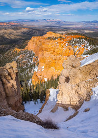 Aerial view of rock formations