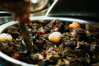 Close-up of preparing food