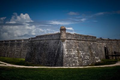 View of fort against cloudy sky