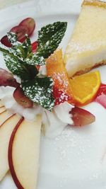 High angle view of meal served in plate