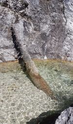 Water flowing through rocks