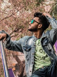 Young man looking away