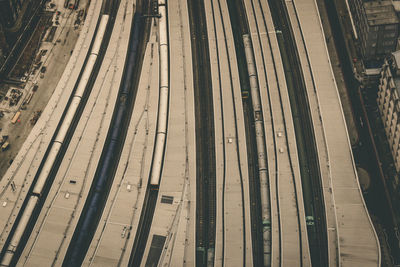 Aerial view of train station in london