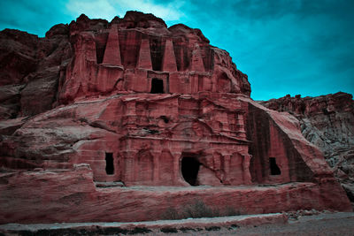 Low angle view of rock formation