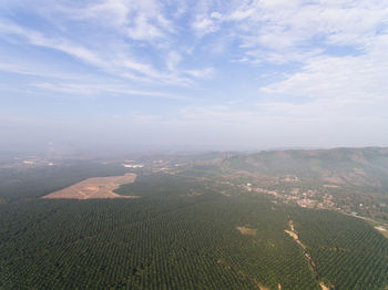 Aerial view of landscape against sky