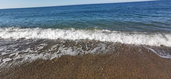 Waves rushing towards shore