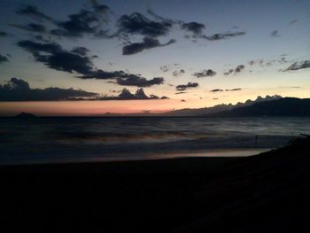 Scenic view of sea against sky at sunset