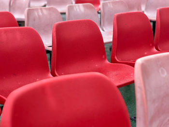 Red plastic seats