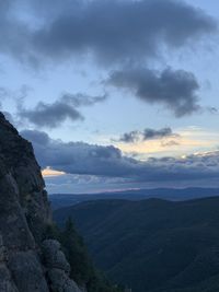 Scenic view of landscape against sky during sunset