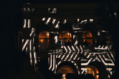 Interior of illuminated building