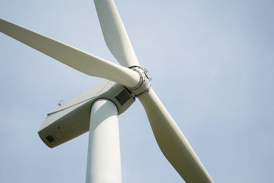 Low angle view of windmill against clear sky