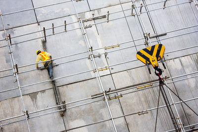 People working on construction site