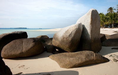 Close-up of rocks on beach