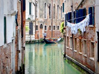 View of canal in front of building