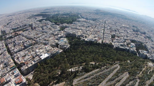 Aerial shot of cityscape