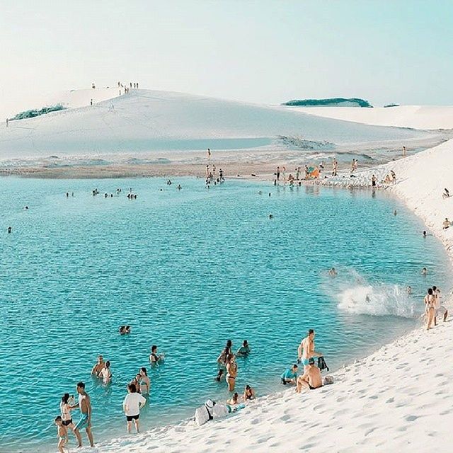 sea, large group of people, water, beach, leisure activity, vacations, lifestyles, mixed age range, enjoyment, shore, horizon over water, summer, person, men, sand, relaxation, enjoying, blue, nature