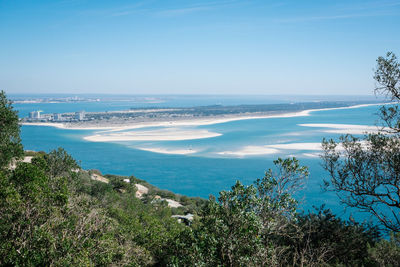 High angle view of sea against sky