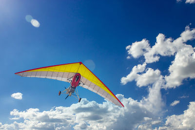 Low angle view of kite against sky