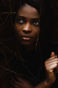 Close-up portrait of a young woman