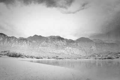 Scenic view of mountains against sky