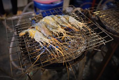 Close-up of shrimps on streetfood
