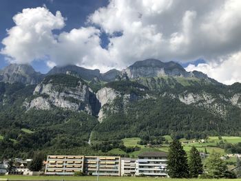 Scenic view of mountains against sky