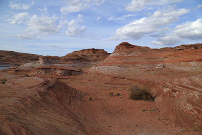 Scenic view of rocky mountains against sky