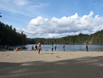 Tourists enjoying at beach