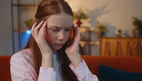 Young woman looking away