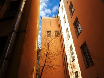 Low angle view of residential building against sky