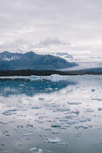 Scenic view of frozen lake