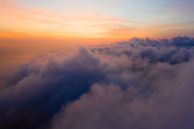 Aerial view of cloudscape during sunset