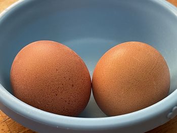 High angle view of breakfast on table