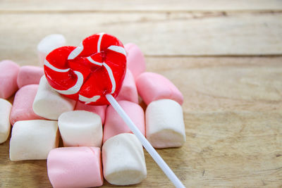 Close-up of hand on table
