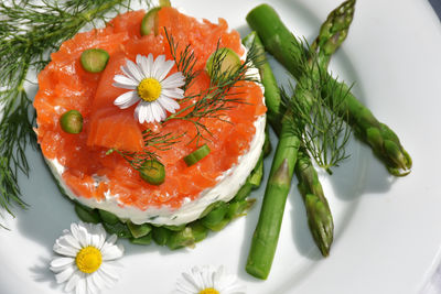 Asparagus green asparagus salad cream cheese delicacy